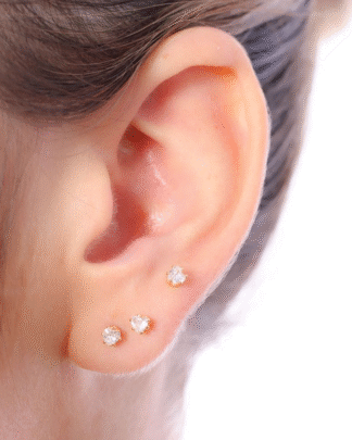 Trio De Brincos Ponto De Luz Coração