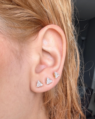 Brinco Trio Ponto De Luz Triangular